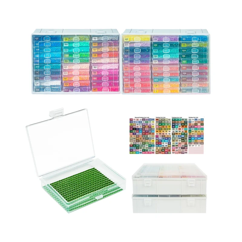 YBUTVY Diamond Art Trays with Lids, 60PCS Diamond Painting Trays with LidsDiamond Art Storage, Diamond Painting Accessories for Beads (2 Packs)