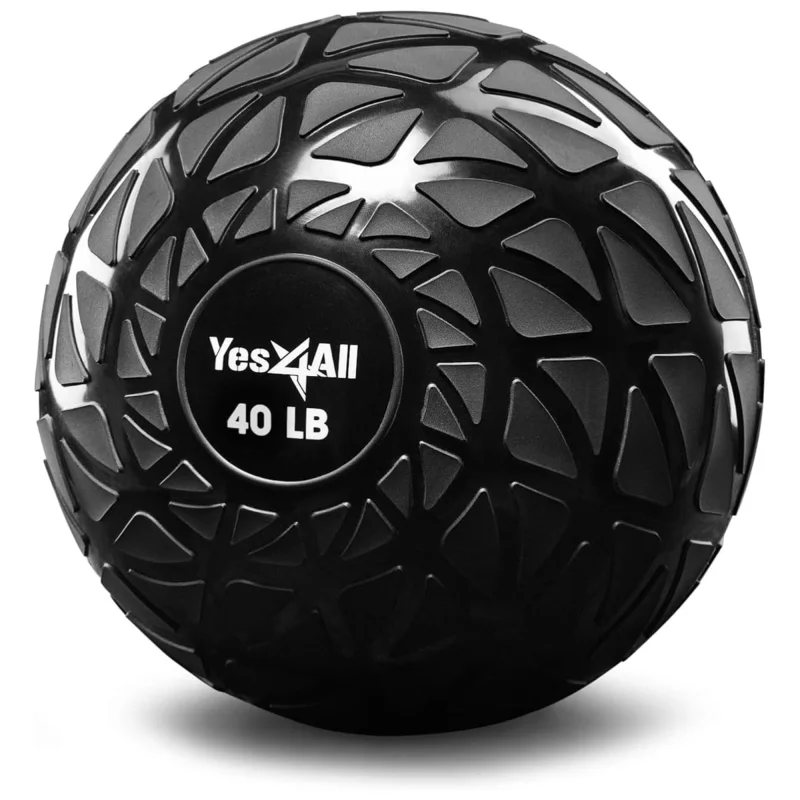 Yes4All 40Lb Slam Ball, Durable Sand Filled Workout Weight Ball, Black (Dynamic)