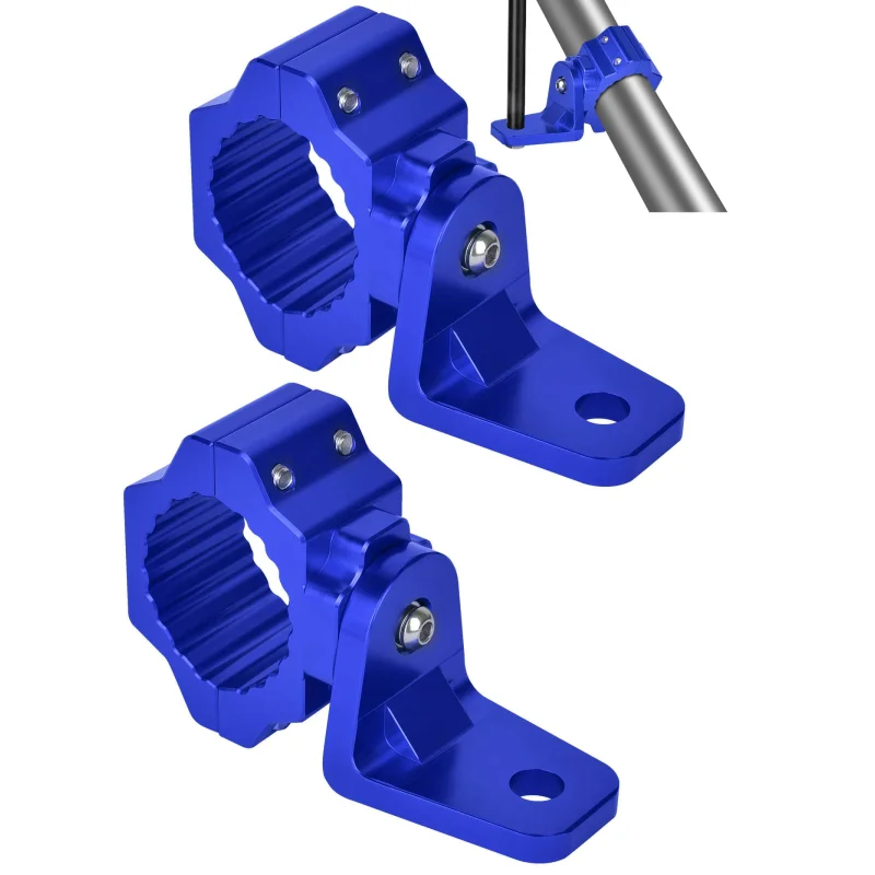 ZIDIYORUO UTV Whip and Spot Light Mount, 360 Rotating Flag Hole, Aluminium Alloy, 1.75" to 2" Roll Cage (2 PCS Blue)