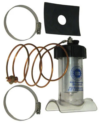 Zinc Sacrificial Anodes Inline Anti Electrolysis Anode Attaches To The Plumbing And To The Pools Bonding Wire 1 1/2″ Plumbing | 104C-1